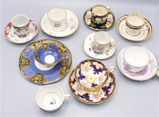 Quantity of 19thC cups & saucers(-)